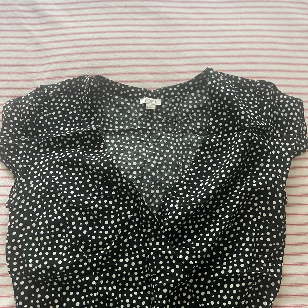 Black and White Polka Dot Women's Top
